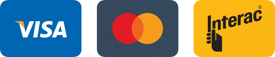 Visa, Mastercard, Interac accepted